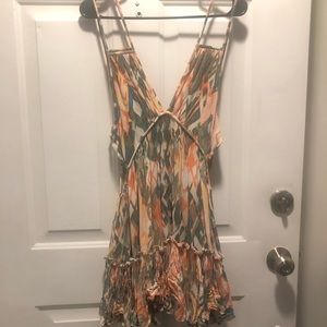 FREE PEOPLE Multi colored mini dress